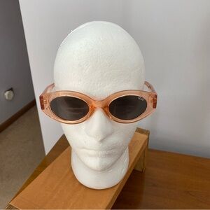 Quay Australia Real Me Sunglasses Geometric Pink Ombre Frame Black Lens 111 Lgth